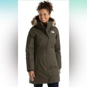 Ladies XL North Face Arctic II Waterproof 550-Fill-Power Down Parka TAUPE GREEN